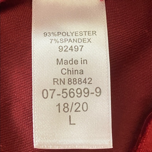 Ellos Crushed Velvet Bell Sleeve Top Red Wine Size 18/20 Stretch Mock Neck Y2K - Picture 8 of 9